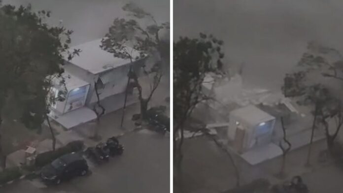 watch:-noida-vegetable-store-ravaged-by-storm,-blown-away-like-deck-of-cards