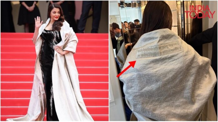 sanskrit-shlok,-banarasi-cape:-aishwarya-rai’s-cannes-outfit-celebrates-india
