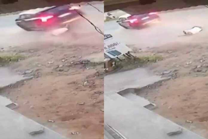 caught-on-cam:-retired-army-captain-mowed-down,-dragged-by-speeding-car-in-jaipur