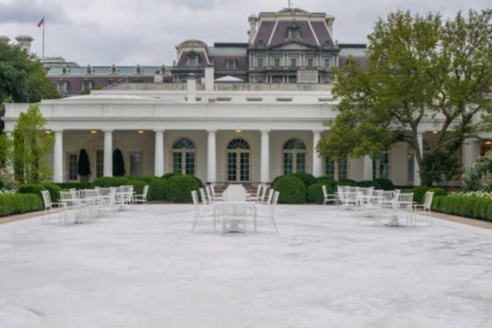 white-house-rose-garden-transformed-with-$1.9-million-stone-patio-upgrade-|-video