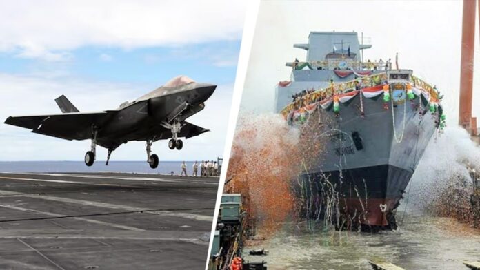 india-has-floating-f-35:-rajnath-singh’s-mention-of-us-jet-at-warships’-launch