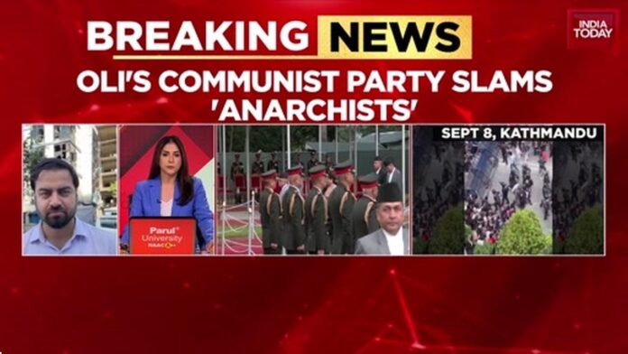 nepal-unrest:-ousted-pm-oli’s-party-hits-back,-brands-youth-protests-‘anarchy’