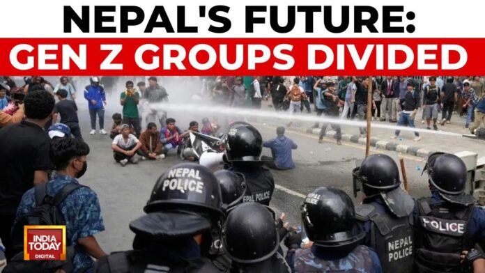 gen-z-groups-clash-outside-army-headquarters-in-kathmandu