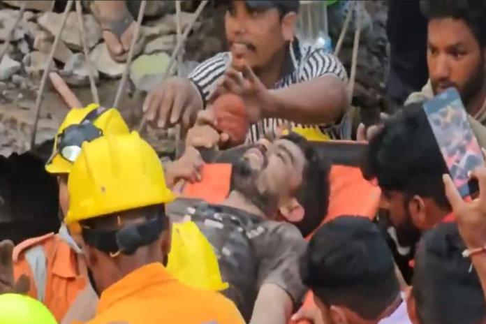 uttarakhand:-trapped-under-debris-for-16-hours,-man-pulled-out-alive-in-rain-hit-chamoli